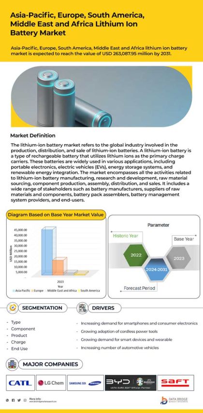 Asia-Pacific, Europe, South America, and Middle East and Africa Lithium Ion Battery Market